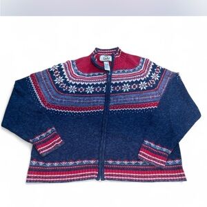 Tiara Red and Blue Knit Sweater